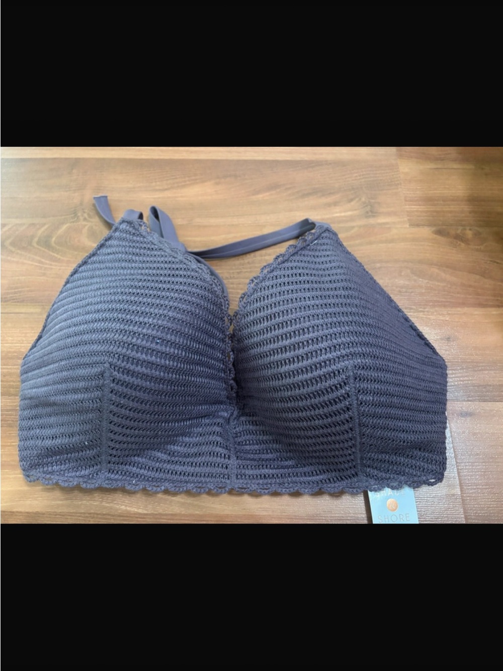 Shade & Shore Crochet Bikini Top - Navy